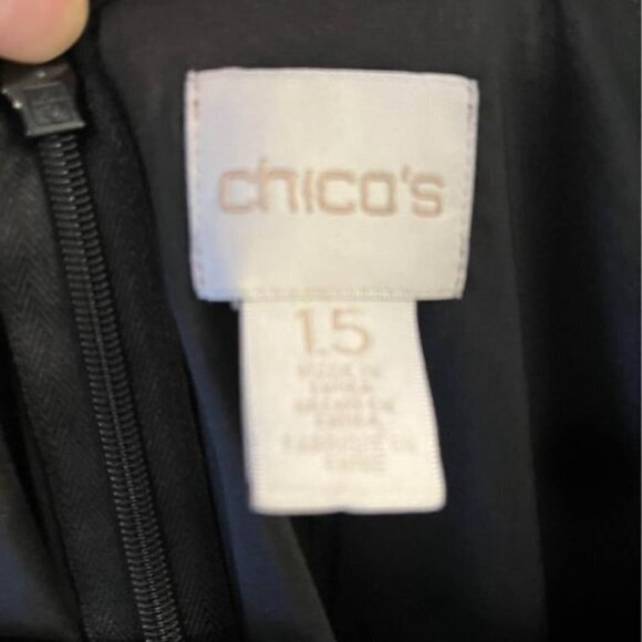 Chicos Black Cold-Shoulder Lace Dress Size 10 / 1.5 - Picture 4 of 10